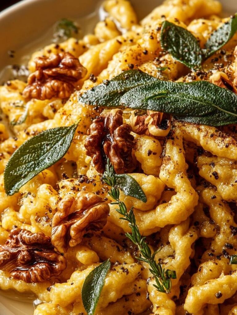 Kürbis-Spätzle mit Walnüssen und Salbei: Herbstliche Gaumenfreude einfach zubereitet