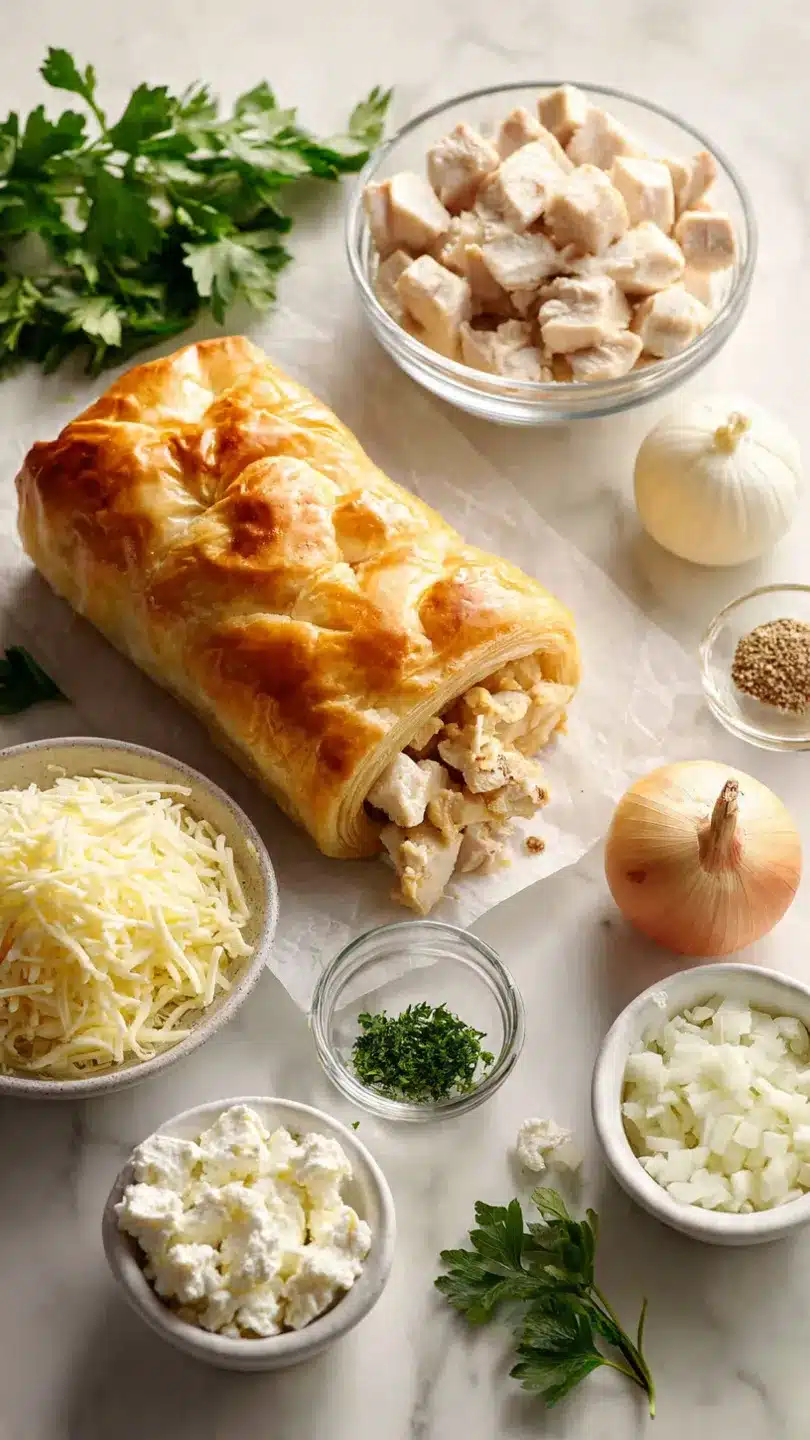 Blätterteig mit Schinken und Käse