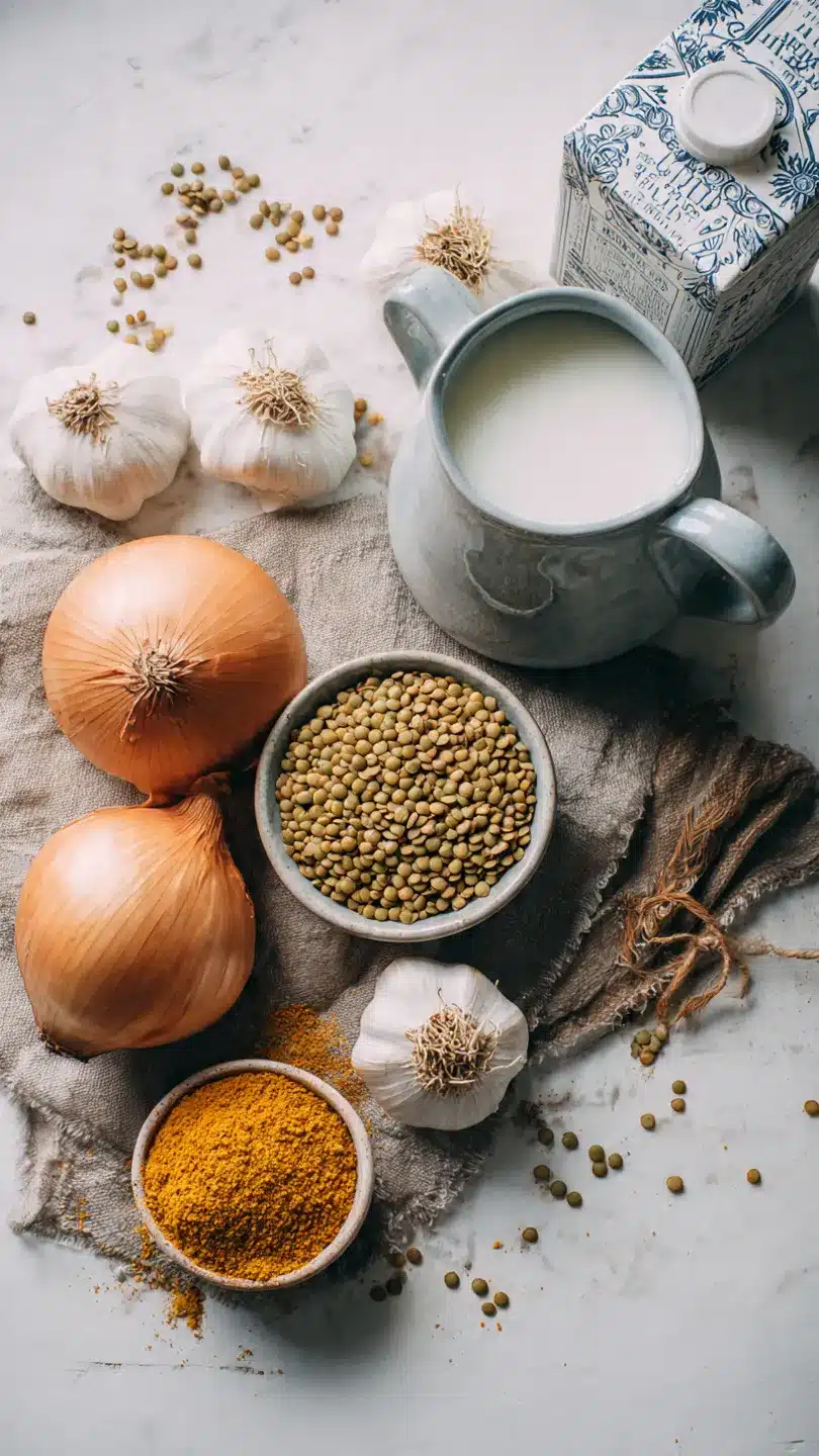 Vegane Linsenknödel in würziger Curry-Sauce