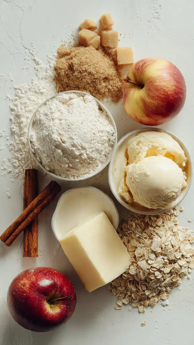 Bratapfel Crumble mit Vanilleeis