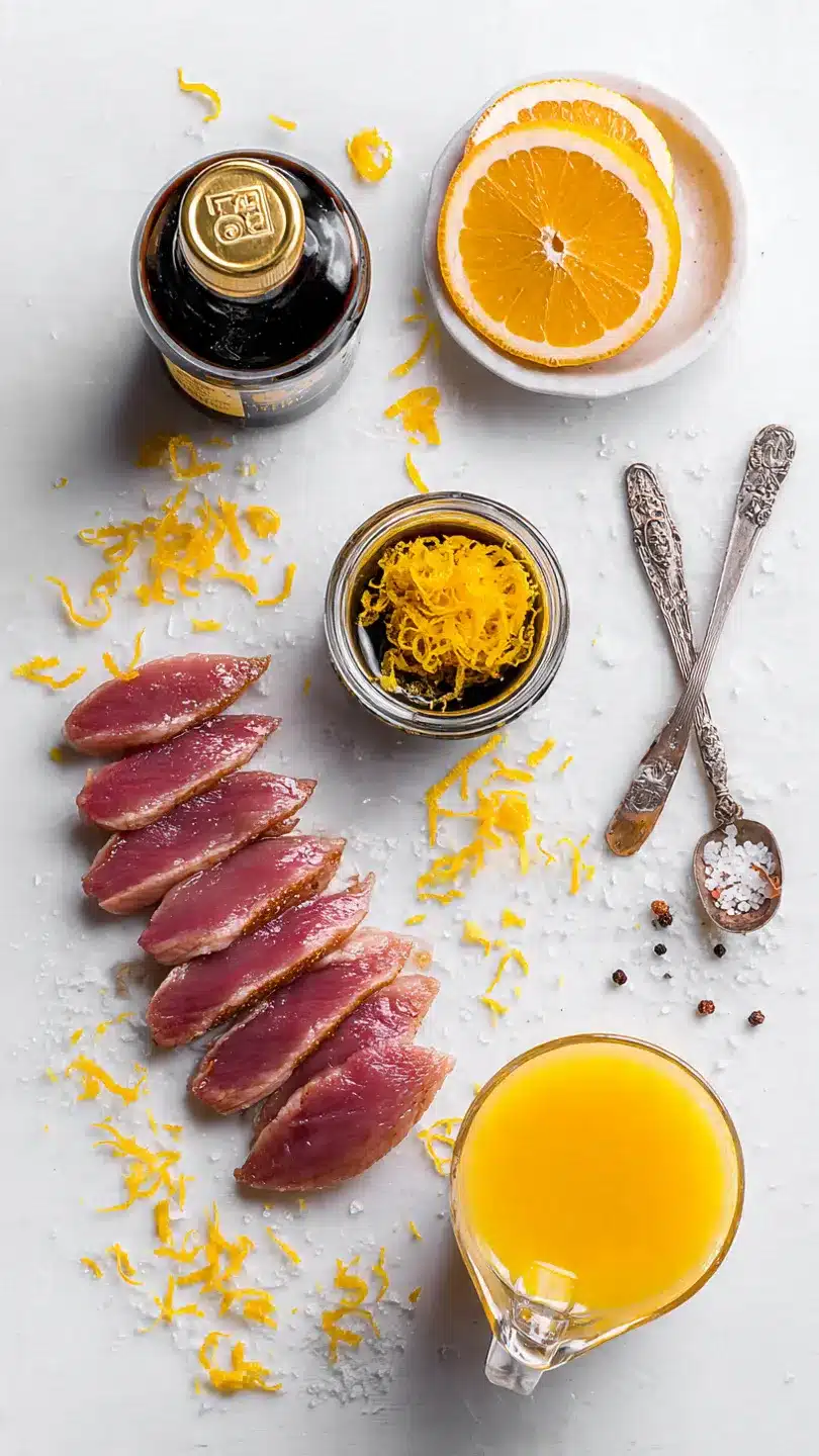 Entenbrust mit Honig-Orangen-Glasur