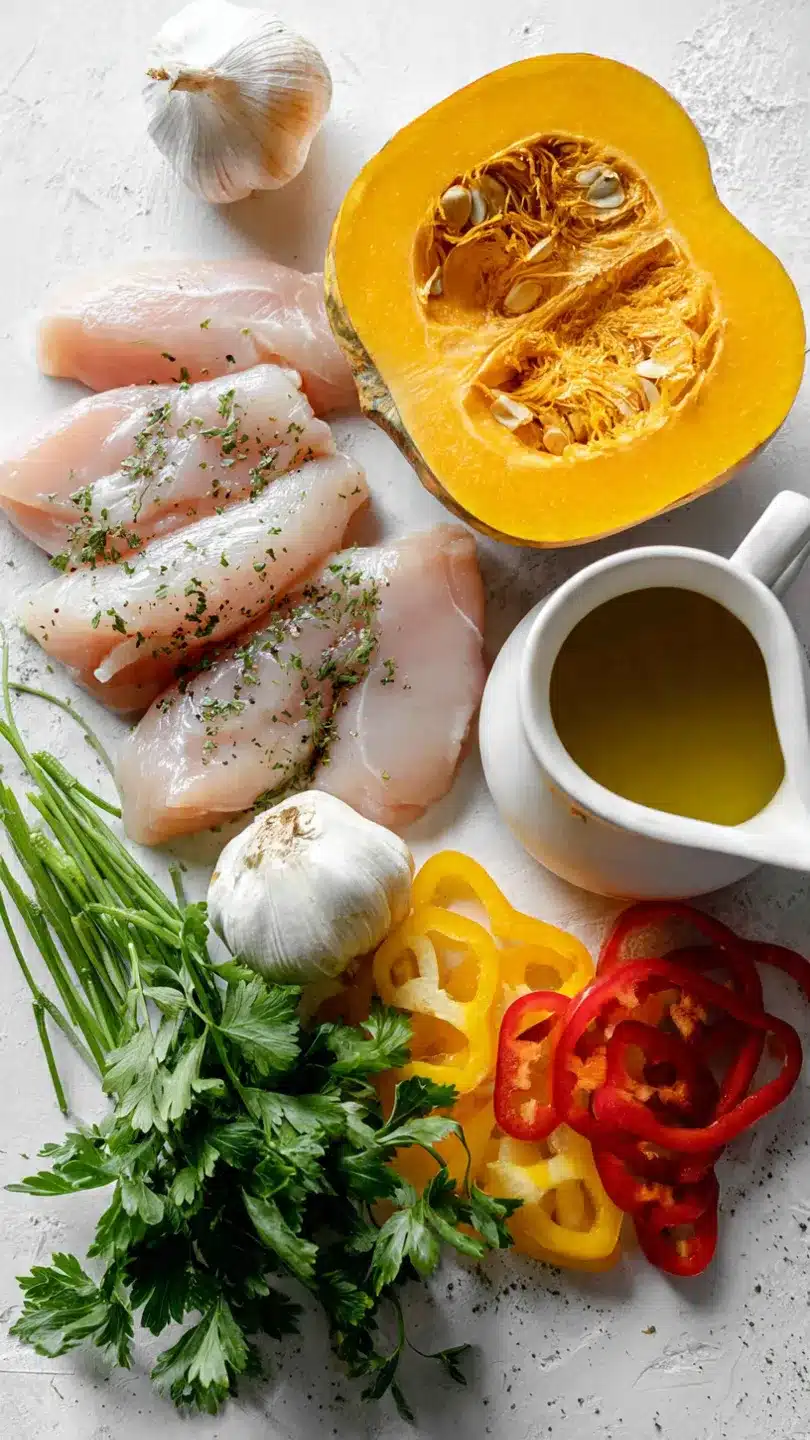 Köstliche Kürbis Hähnchen Pfanne