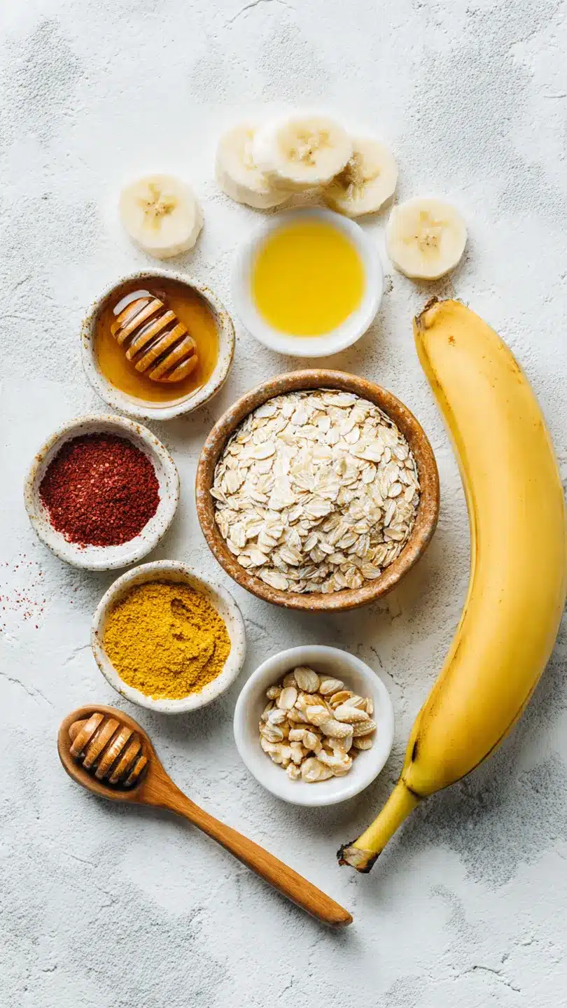 Gesunde nussige Bananen-Hafer-Riegel für jeden Tag