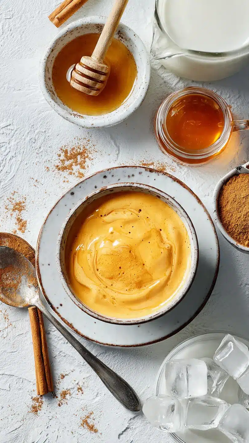 Cocktail mit Eierlikör, Milch & Zimt