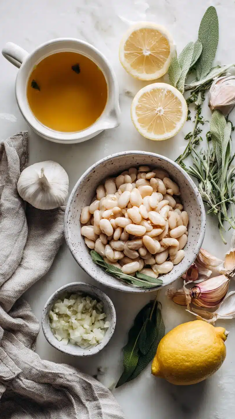 Cremige weiße Bohnensuppe