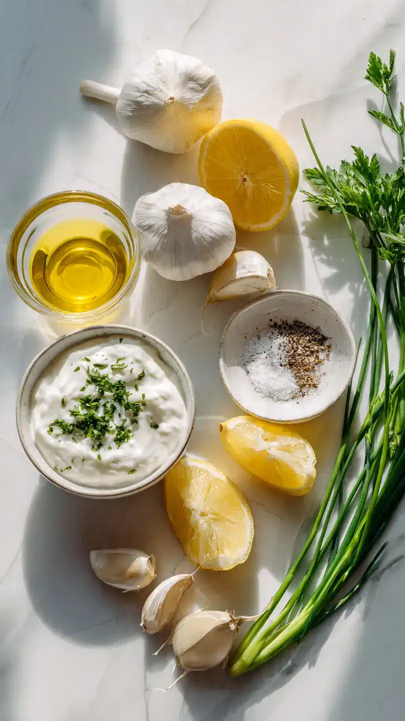 Knoblauchsoße mit frischen Kräutern