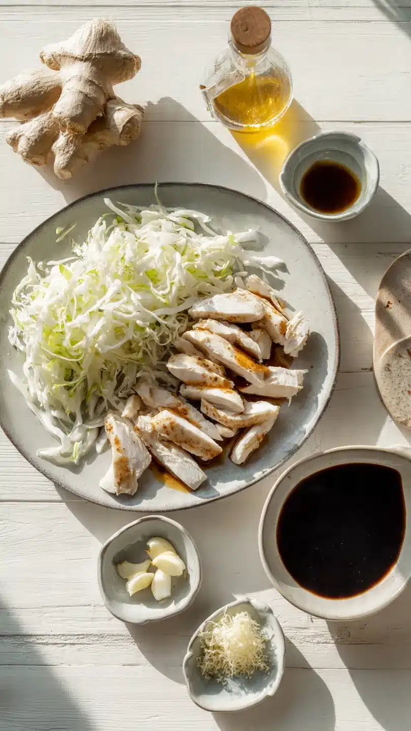 Chinesische Hähnchenpfanne mit Spitzkohl und Zwiebel