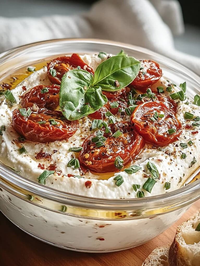 Cremiger Burrata-Dip mit Tomaten & Basilikum: Einfaches & schnelles Rezept