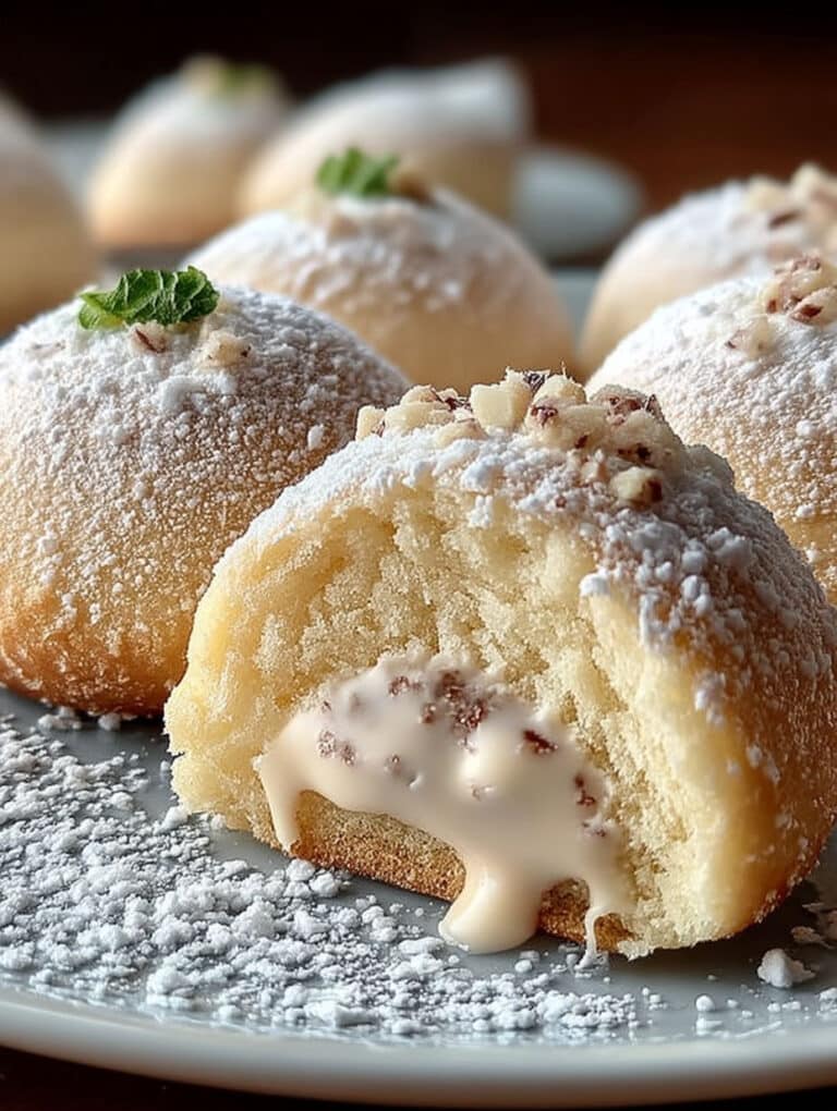 Vanillekipferl-Kugeln mit Marzipan & Nougat: Einfaches & schnelles Rezept