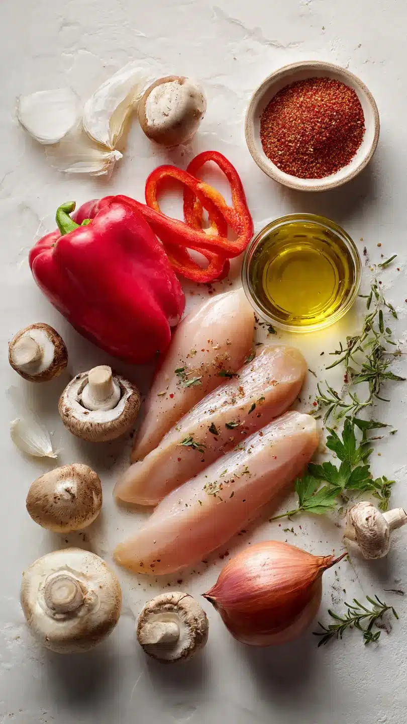 Feuriges Paprika-Geschnetzeltes mit Champignons