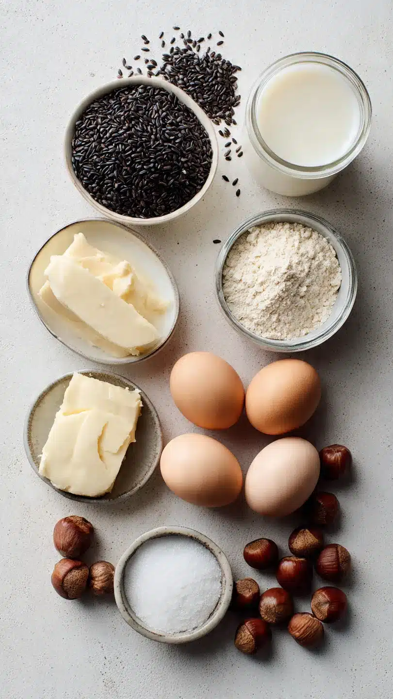 MOHNKUCHEN OHNE BODEN MIT PARADIESCREME UND HASELNUSSKROKANT