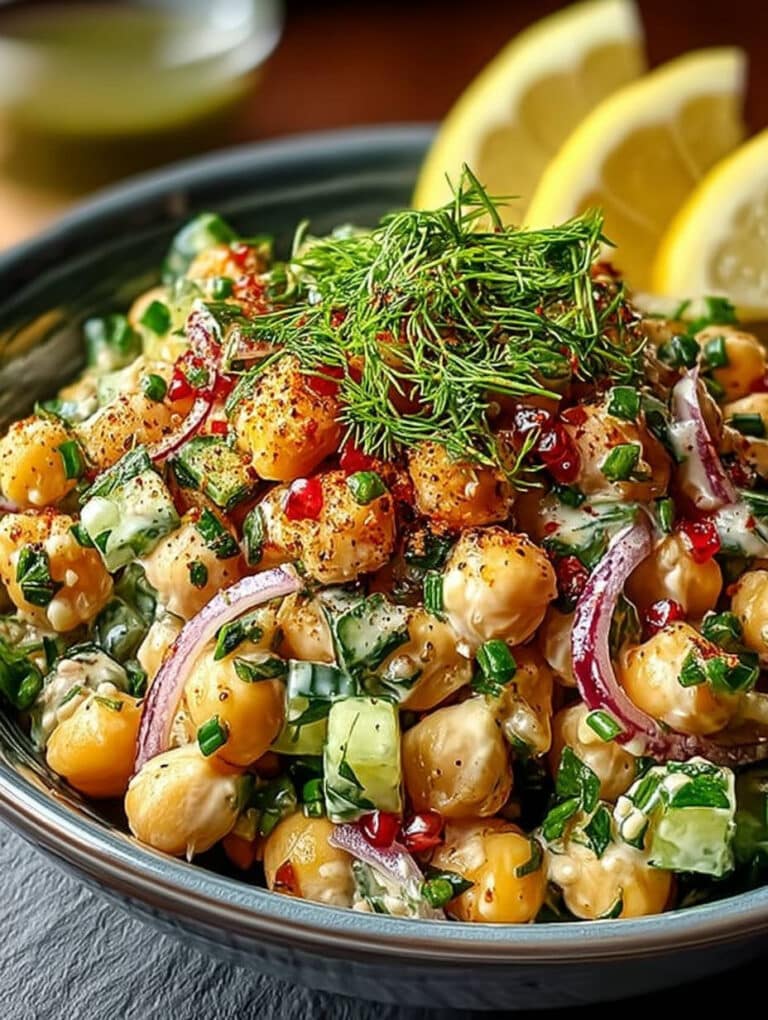 TAHINI-ZITRONEN KICHERERBSEN-SALAT: Schnell, einfach, vegan & super lecker!
