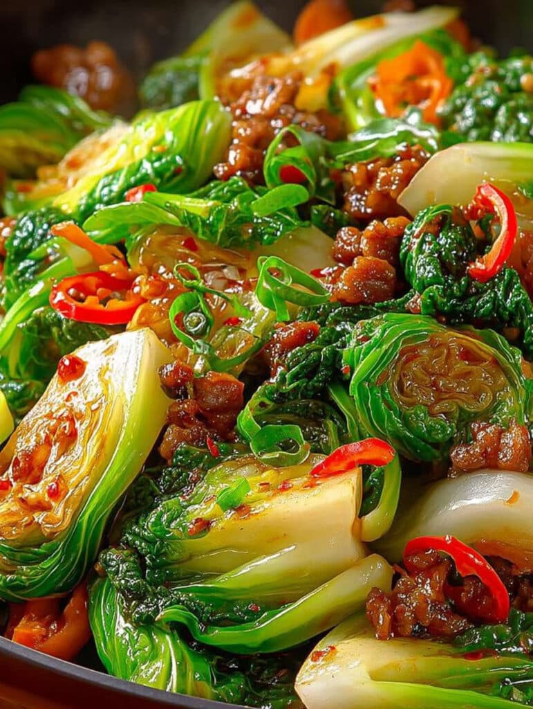 Würzige Chinakohl-Pfannengericht mit Hähnchen: Schnell, Einfach & Gesundes Rezept