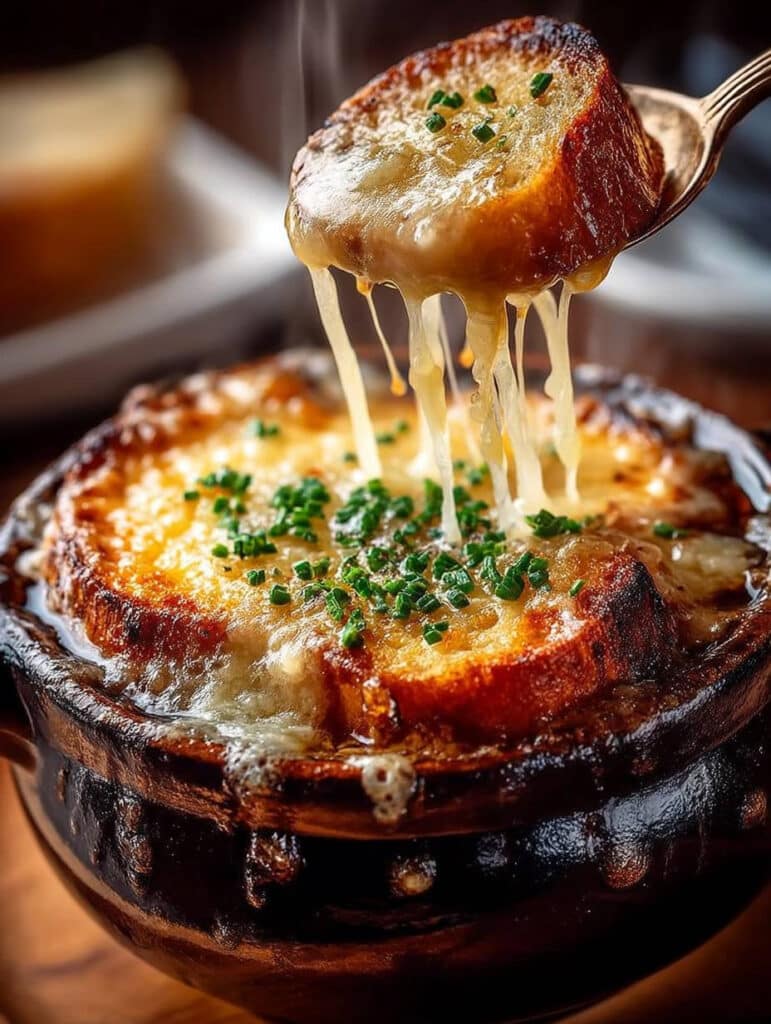 Klassische Französische Zwiebelsuppe Rezept: Herzhaft, wärmend & mit Käsekruste
