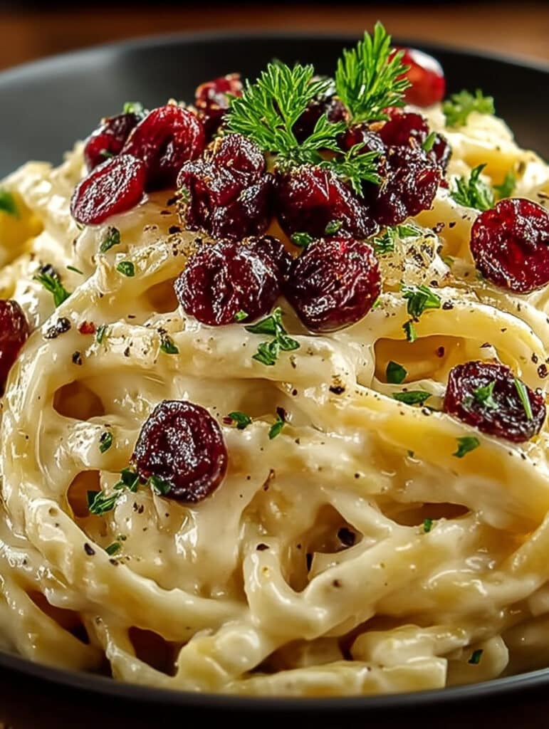 Cremige Brie-Pasta mit Preiselbeeren: Einfaches & unwiderstehliches Rezept