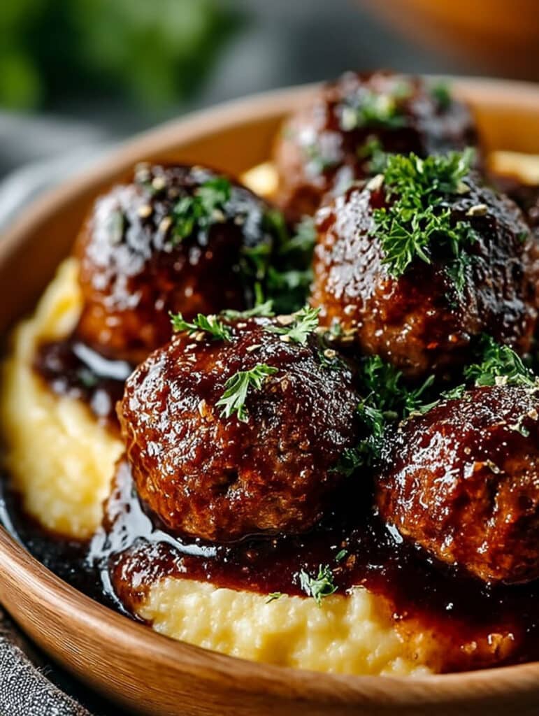 Rotwein geschmorte Hähnchen-Fleischbällchen: Raffiniert & Einfach – Ein Rezept Highlight