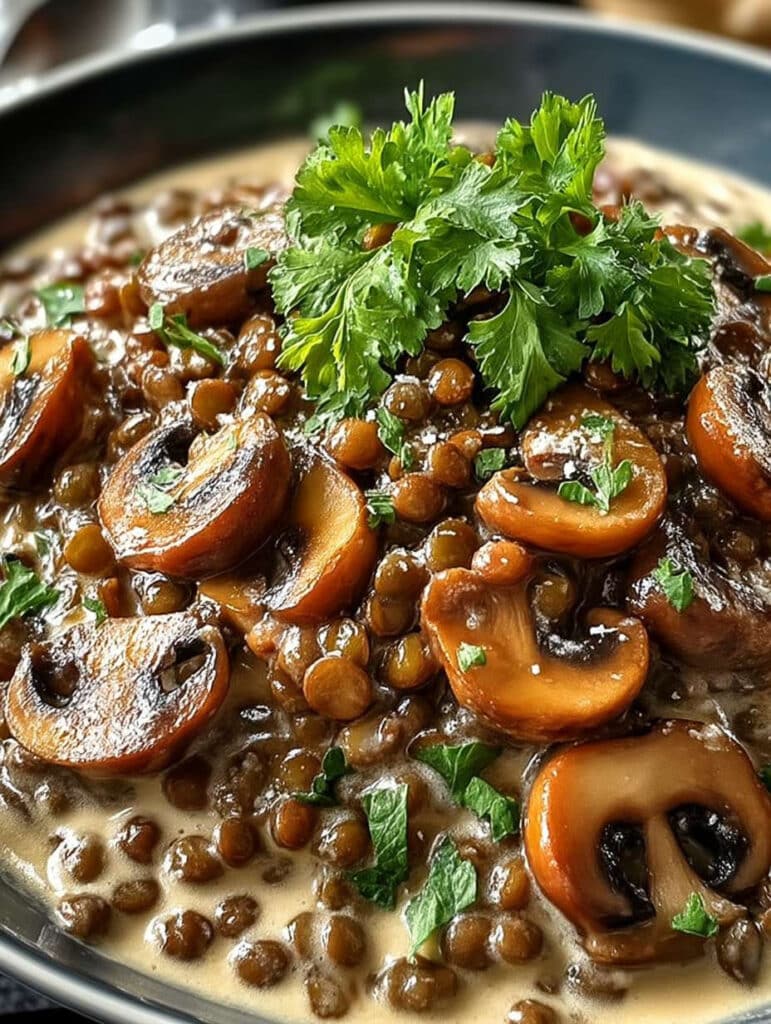 Linsen-Pilz-Stroganoff: Cremig, Herzhaft & Schnell | Rezept
