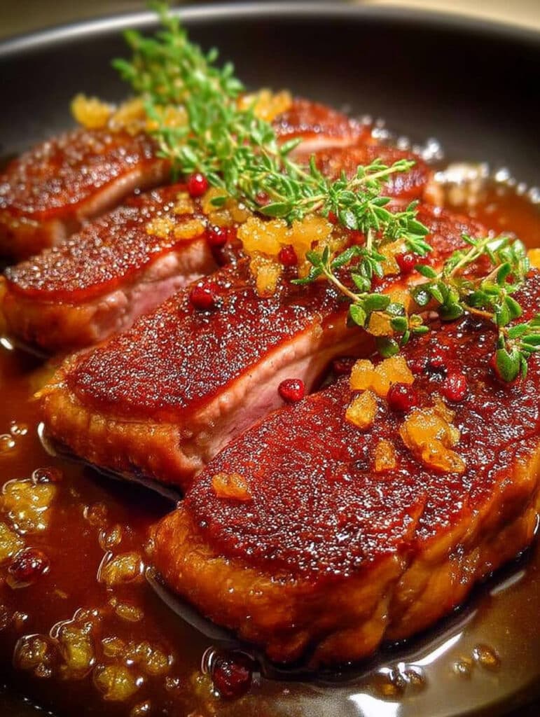 Knusprige Entenbrust mit Honig-Orangen-Glasur: Schnelles & Elegantes Rezept