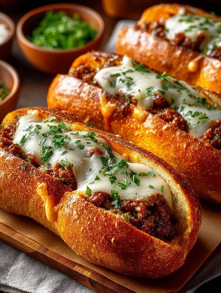 Überbackene Hackfleisch-Baguettes: Einfach, schnell & unwiderstehlich lecker