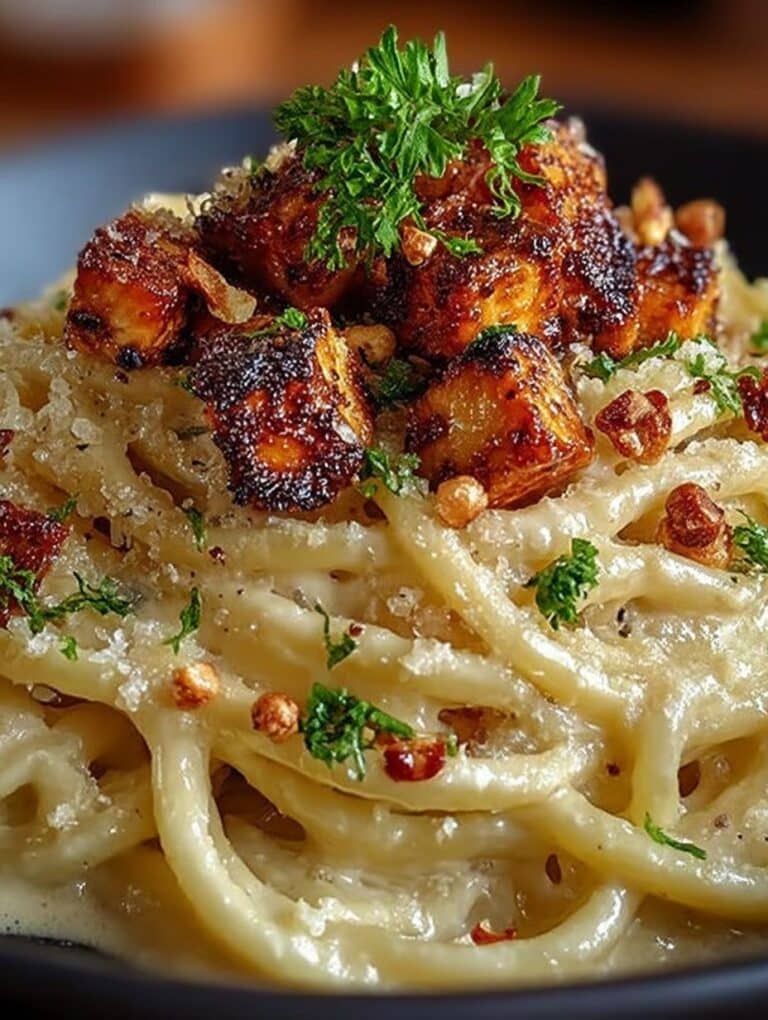 Vegane Geräucherte Tofu-Carbonara: Cremig, Rauchig & Einfach Zubereitet