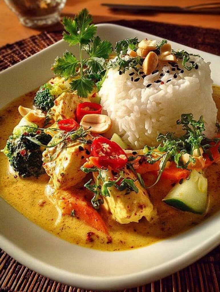 Thai Curry mit Erdnuss und Kokos: Schnelles & Cremiges Hühnchen Rezept