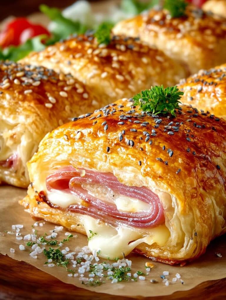 Knusprige Blätterteigtaschen mit Hühnchen & Käse: Einfaches Familienrezept