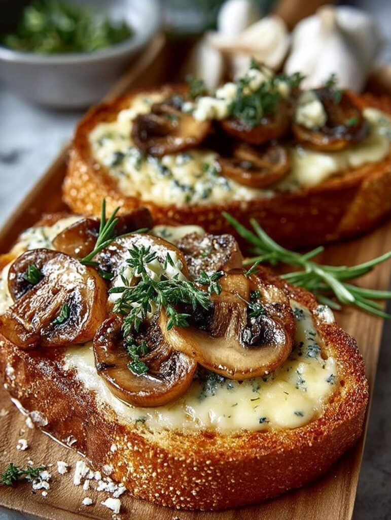 Knusprige Käse-Champignon-Knoblauch-Toasts: Schnelles & einfaches Rezept