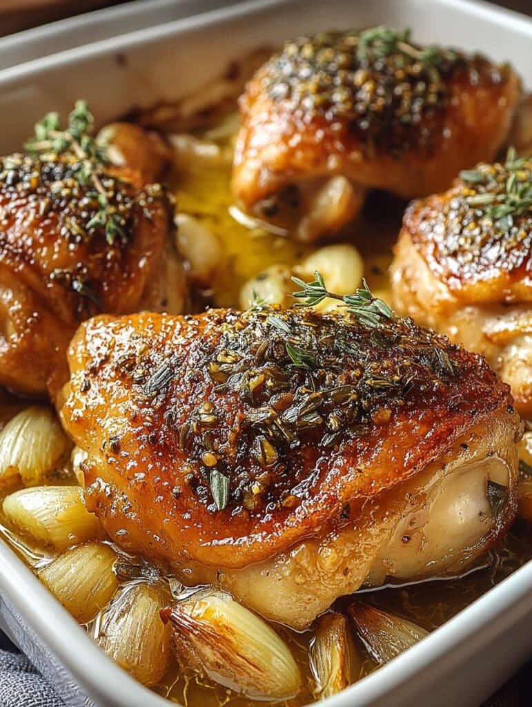 Ofen-Gebratenes Französisches Knoblauch-Hähnchen: Einfach, Saftig & Intensiv Aromatisch