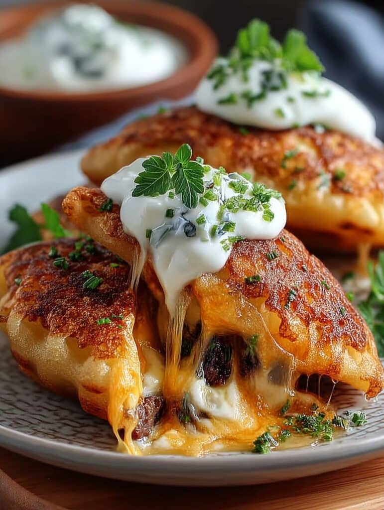 Cremige Kartoffeltaschen mit Doppelrahm: Einfaches Rezept für knusprigen Genuss