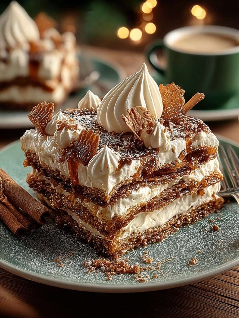 Lebkuchen-Lasagne: Einfaches & festliches Dessert-Rezept mit Apfel & Karamell