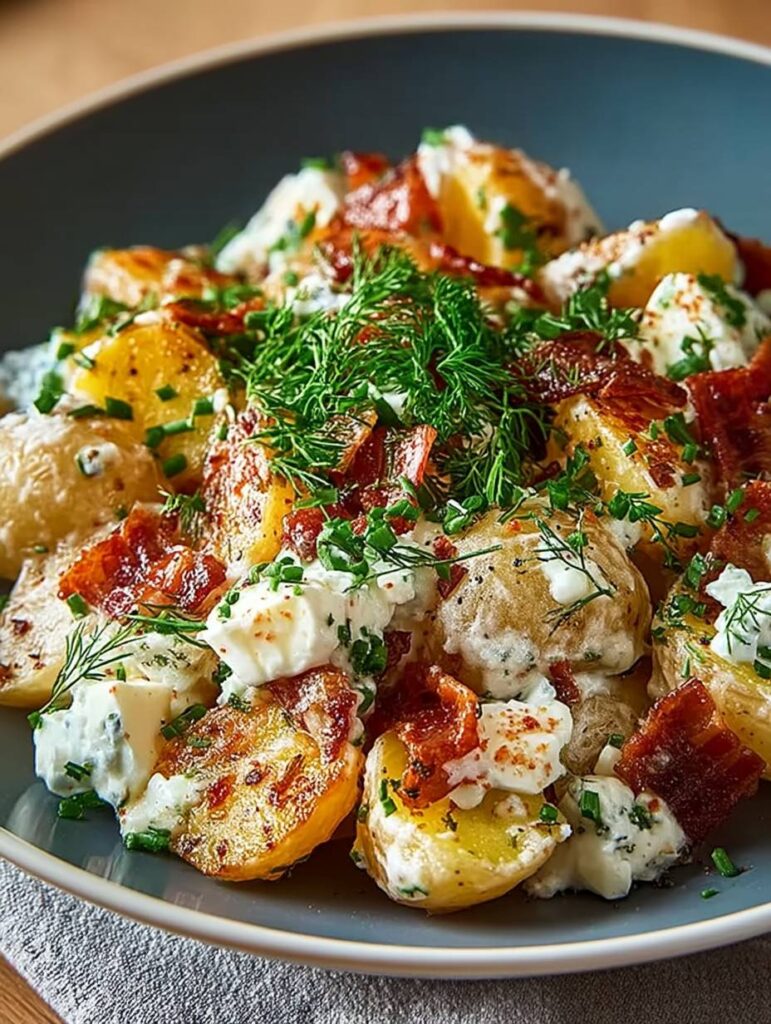 Knackiger Kartoffelsalat mit Joghurt-Dressing: Frisch, leicht & einfach zubereitet