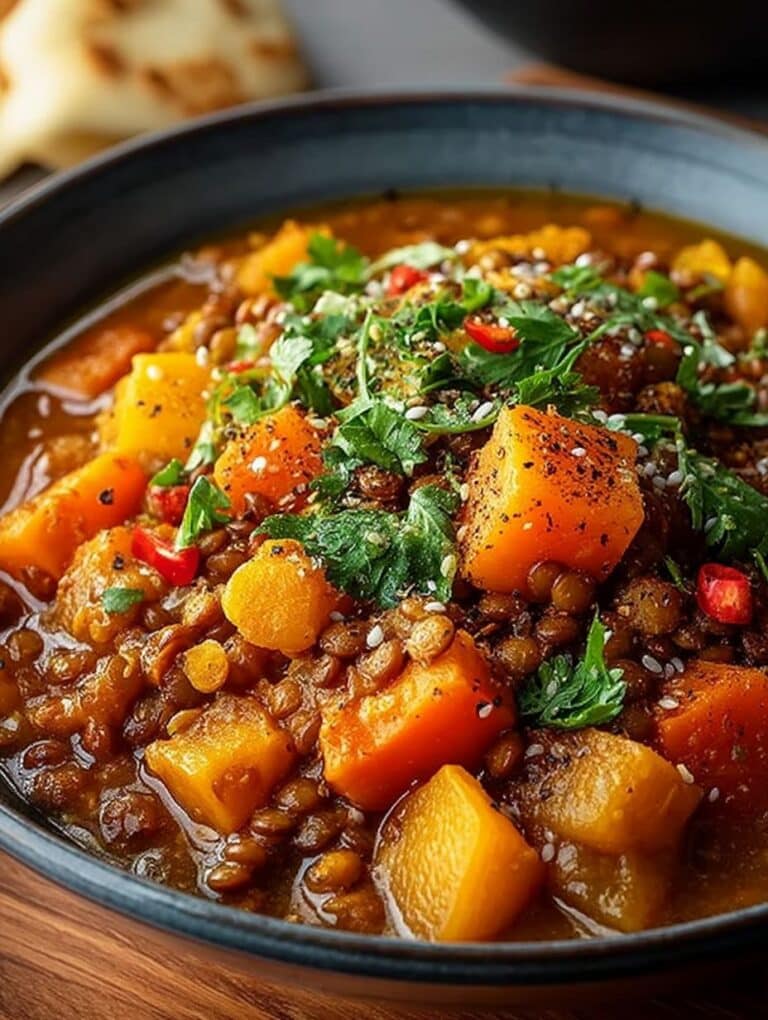 Herzhaftes Kürbis-Linsen-Curry: Cremig, würzig & schnell zubereitet