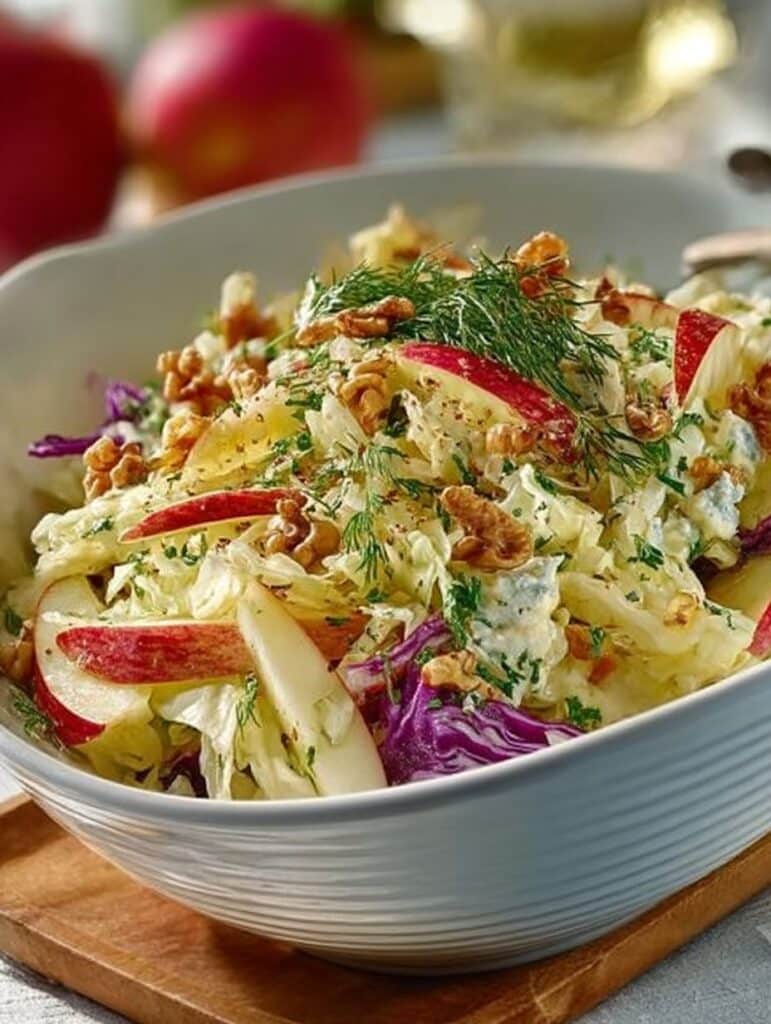 Knackiger Spitzkohlsalat mit Äpfeln und Walnüssen: Blitzschnell, gesund & lecker!