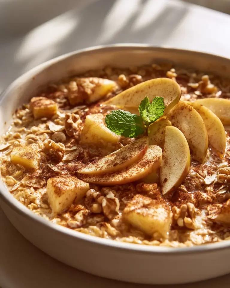 Apfelkuchen Haferflocken Auflauf für ein herzhaftes Frühstück