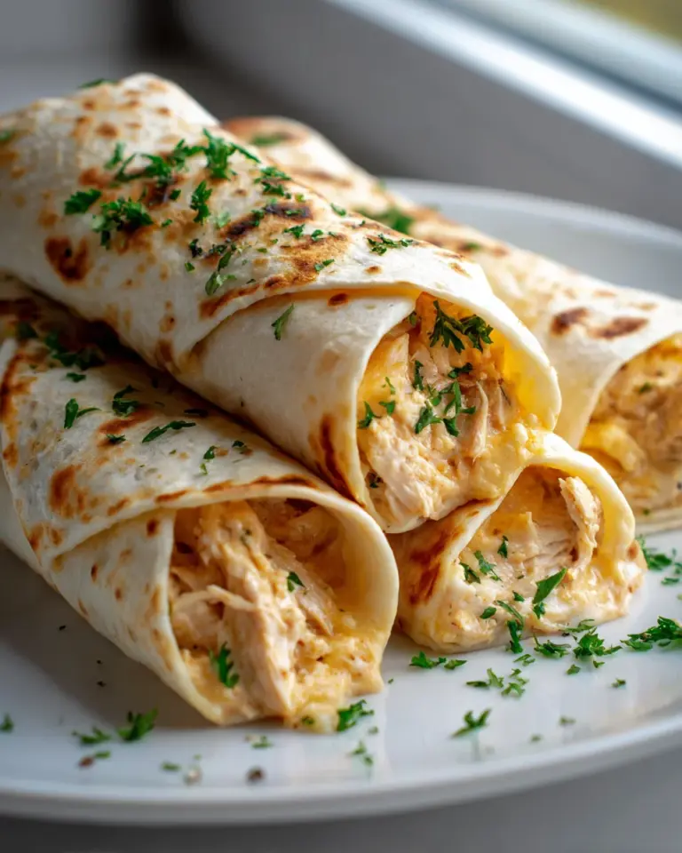 Käse-Knoblauch-Hühnchen-Wraps für ein schnelles Abendessen