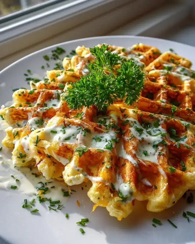 Herzhafte Cheddar-Kräuter-Waffeln für ein herzhaftes Frühstück