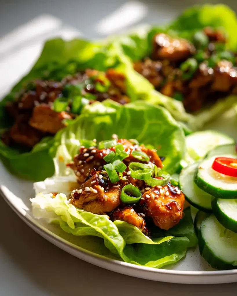 Authentische Koreanische BBQ Hähnchen-Lettuce-Wraps