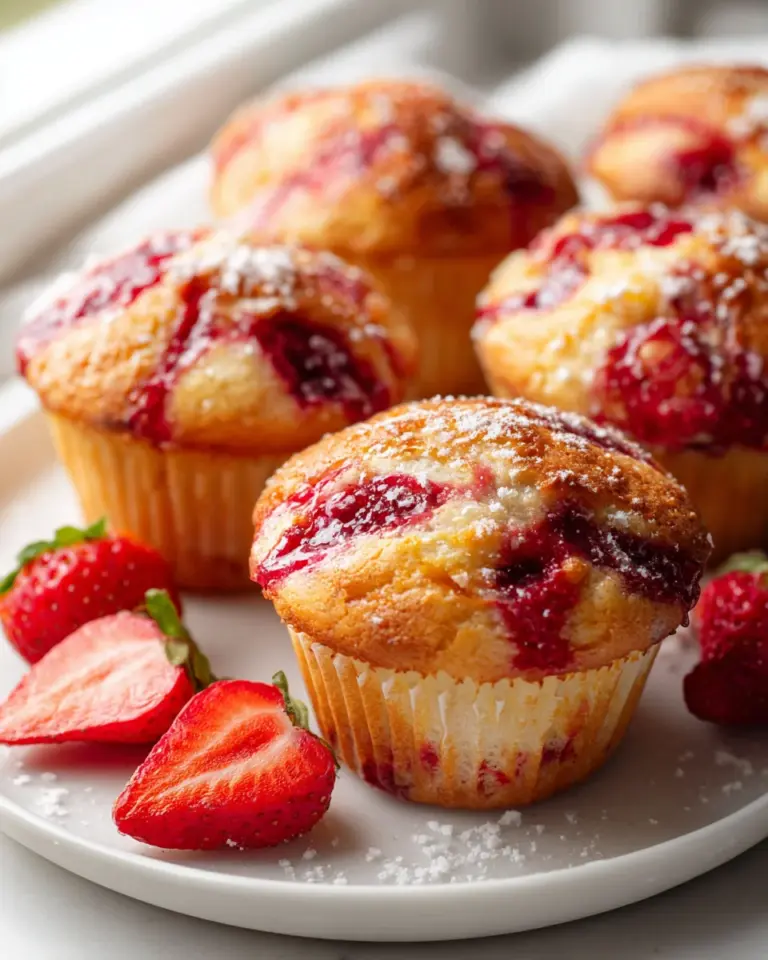 Saftige Erdbeer-Joghurt-Muffins mit Swirl zum Backen