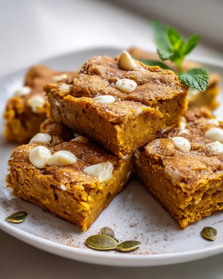 Kürbis Blondies Rezept für eine süße Herbstleckerei