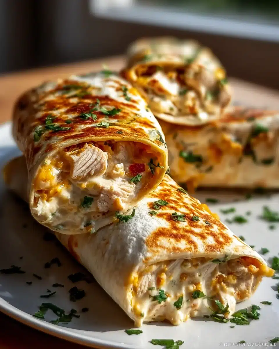 Schnelle Käse-Knoblauch-Hähnchen-Wraps für jeden Tag