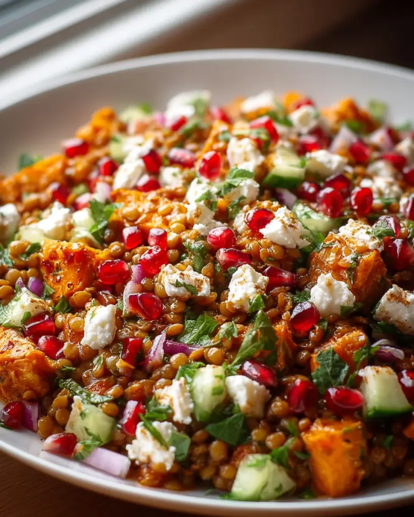 Orientalischer Linsensalat mit Feta – Frisch & Aromatisch