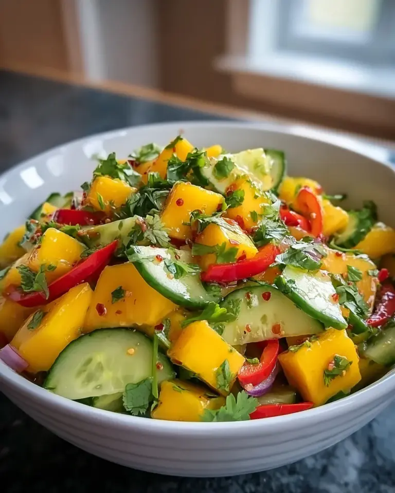 Thailändischer Mango-Gurken-Salat: Frisches schnelles Rezept
