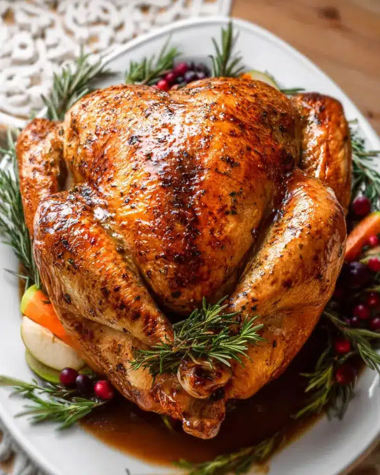 Saftiger gerösteter Truthahn mit köstlicher Sauce