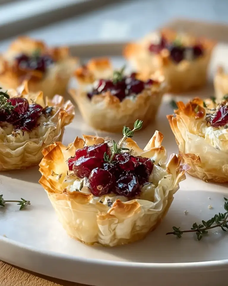 Cranberry Brie Thymian Phyllo Cups – Festlicher Genuss!