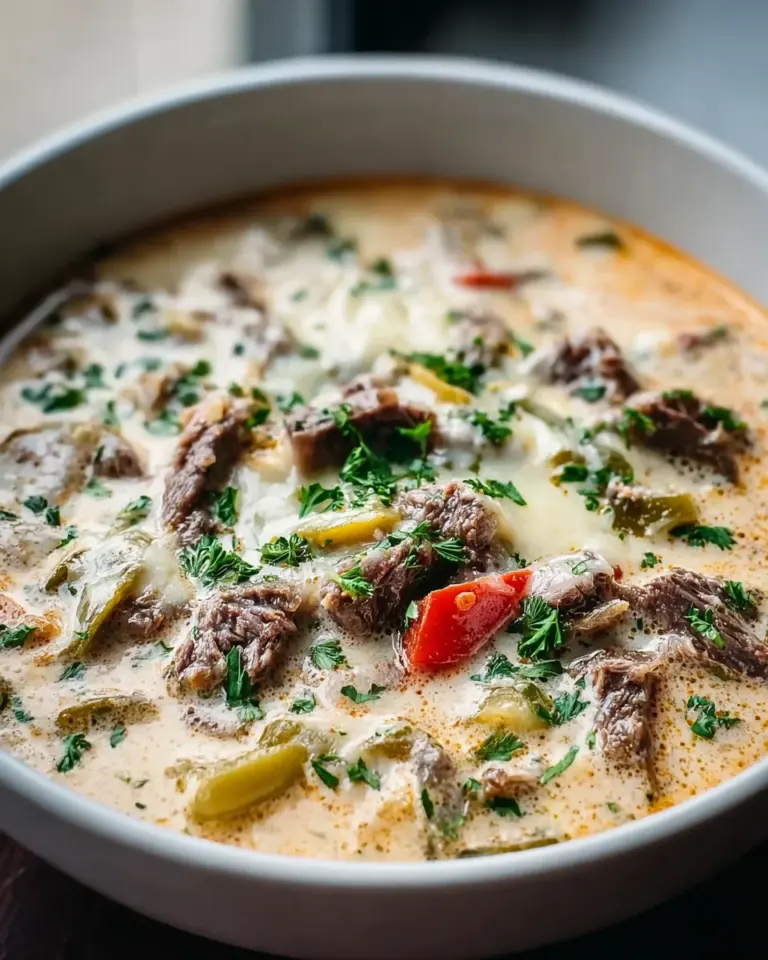 Cremige Philly Cheese Steak Suppe – Herzhaft und köstlich!