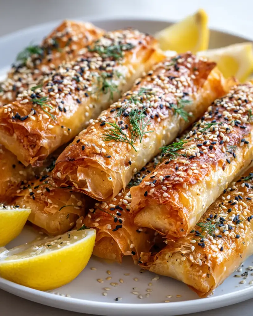 Knusprige Ofen Feta Rollchen: Einfach, schnell & lecker!