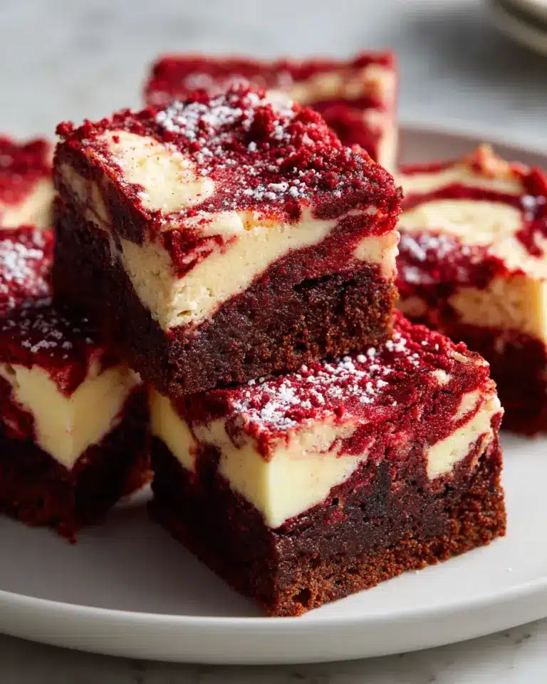 Blitzschnelle Red Velvet Cheesecake Brownies – unwiderstehlich!