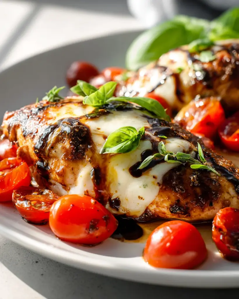 Saftige Balsamico Hähnchenbrust mit Mozzarella – Rezept