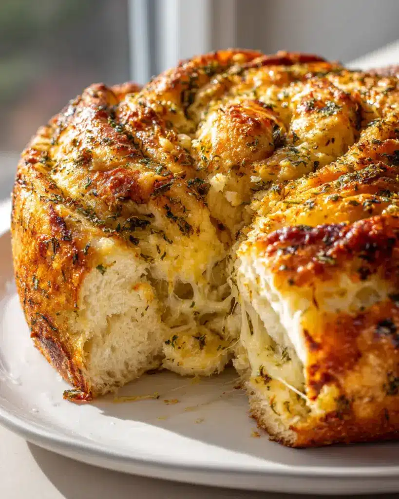 Herzhaftes Gezwirbeltes Knoblauch Kräuter Käse Brot Rezept