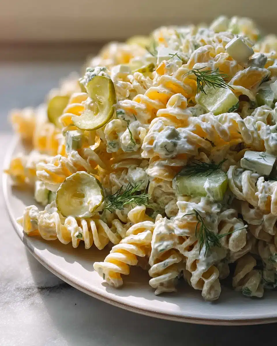 Einfacher Dill-Pickle-Pasta-Salat – Frisch und lecker!